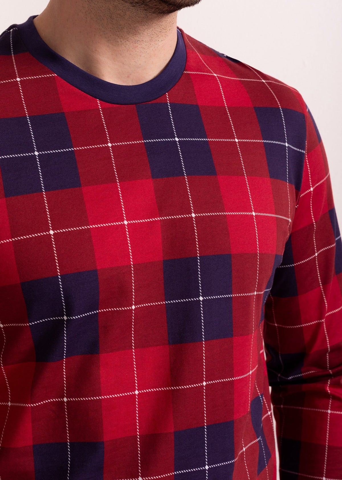 Pijama Bărbați Winter Plaid Bumbac