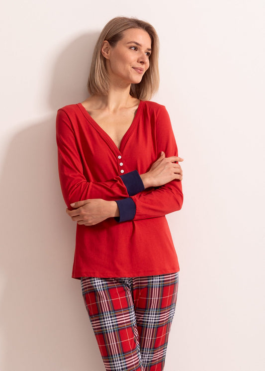 Pijama Damă Tartan Winter Bumbac