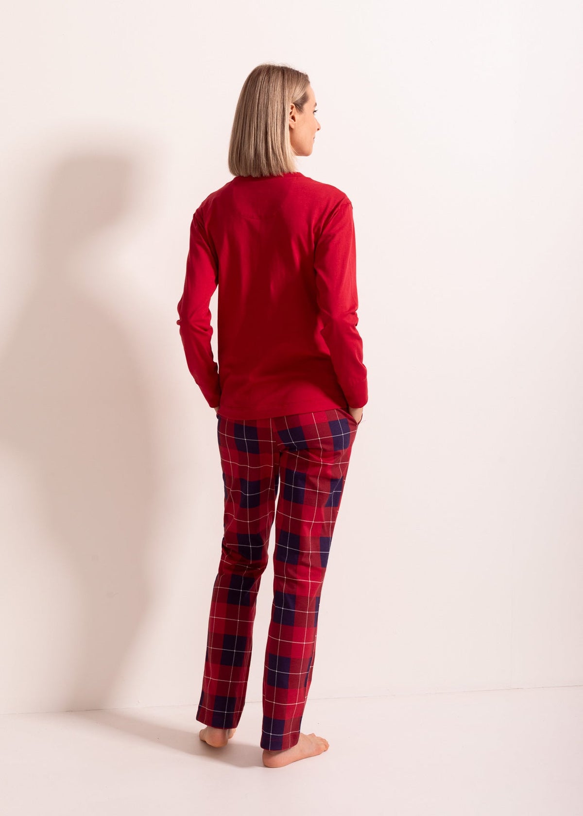 Pijama Damă Winter Plaid Bumbac