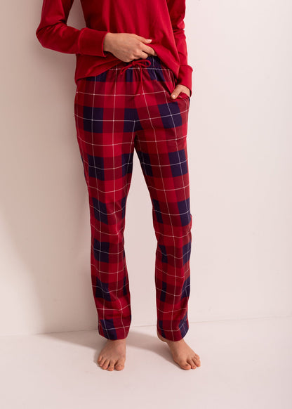 Pijama Damă Winter Plaid Bumbac