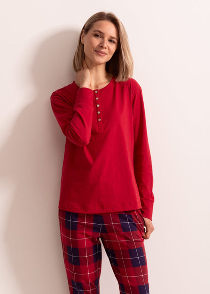 Pijama Damă Winter Plaid Bumbac