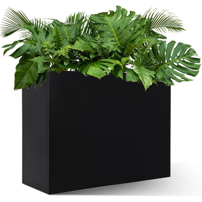 Jardinieră metalică, Naimeed D7461, elegantă, rezistentă și versatilă, Dimensiuni 110x34x25cm, Negru