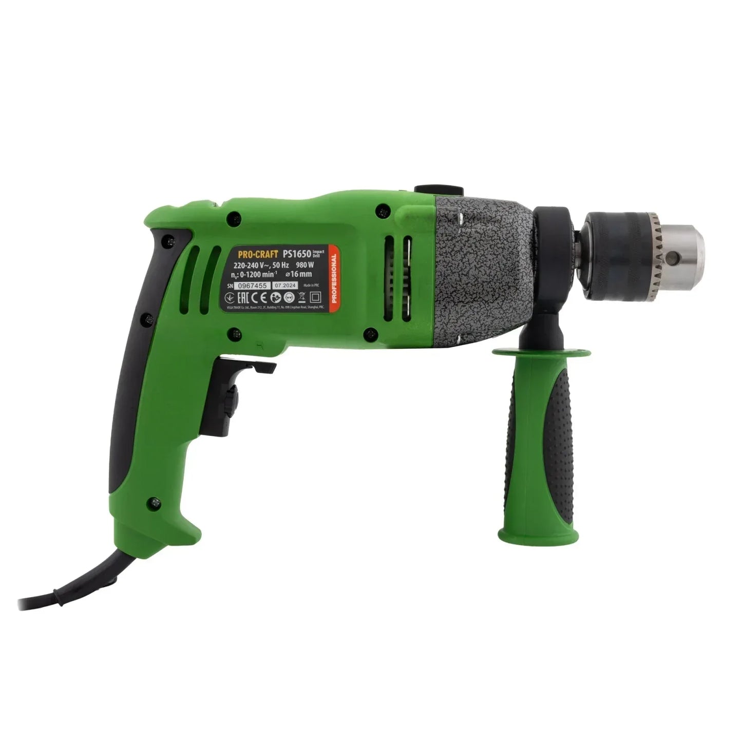 PS1650 Masina de gaurit cu percutie ProCraft, produsul contine taxa timbru verde 2.5 Ron, 3.23 kg - 221.ro