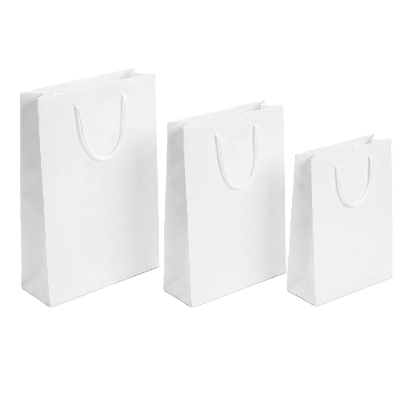 Pungi cadou dreptunghiulare uni - alb (set 12 buc)