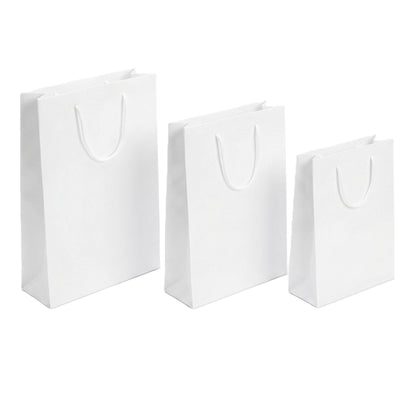 Pungi cadou dreptunghiulare uni - alb (set 12 buc)