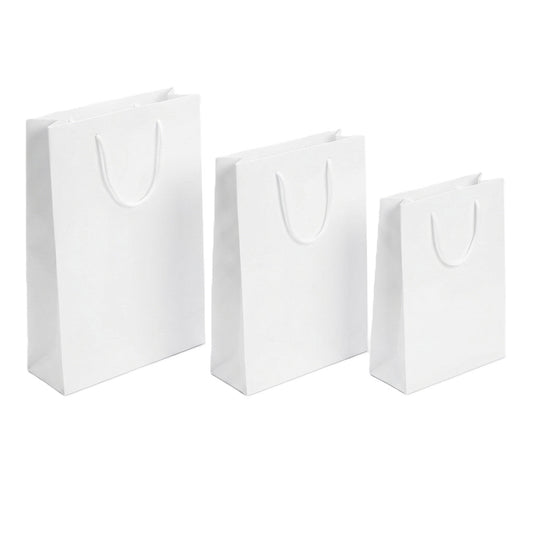Pungi cadou dreptunghiulare uni - alb (set 12 buc)