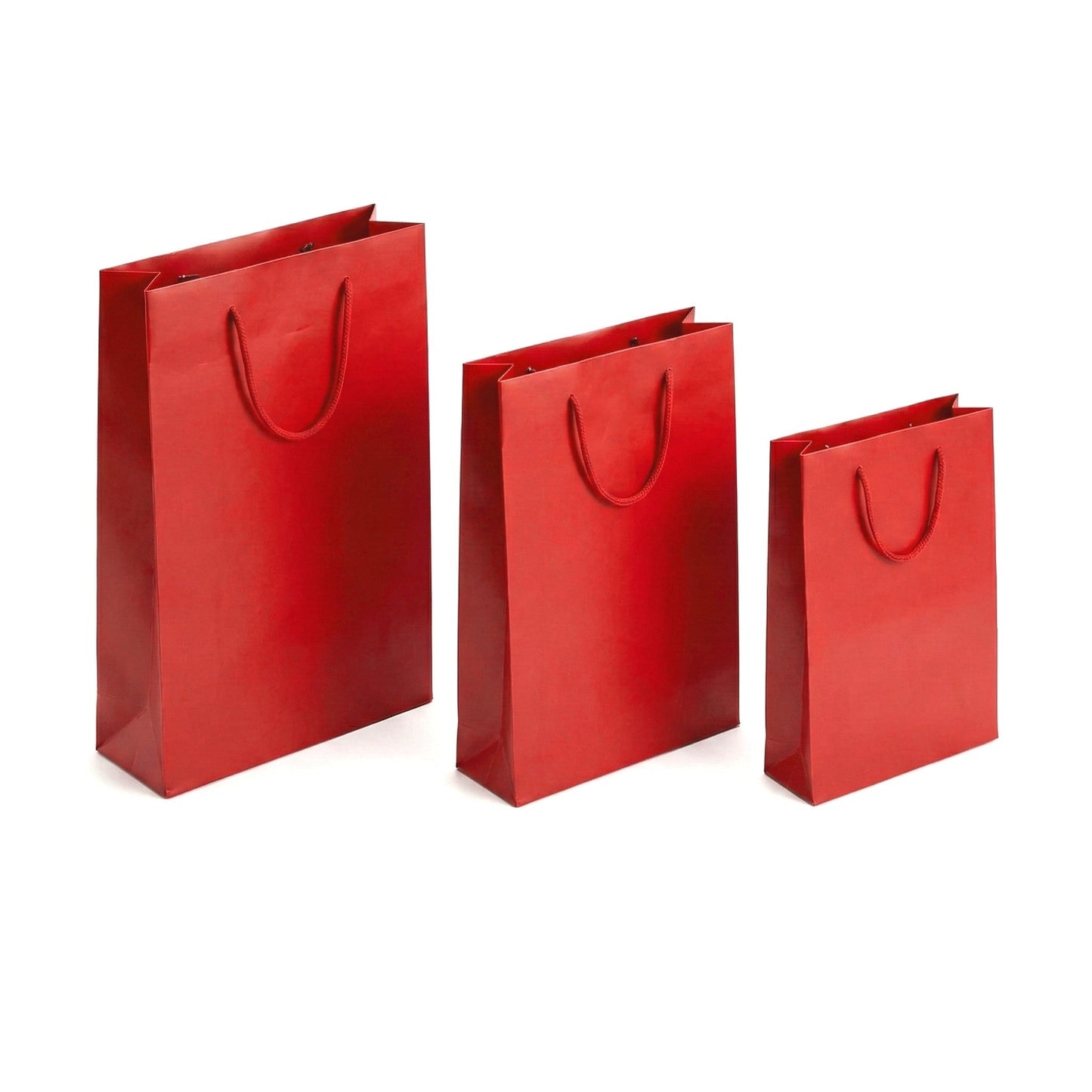 Pungi cadou dreptunghiulare uni - roșu (set 12 buc)