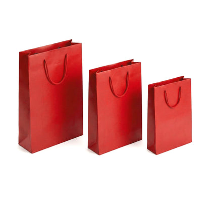 Pungi cadou dreptunghiulare uni - roșu (set 12 buc)