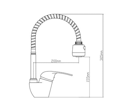 Set Masca Chiuveta Karo, Stejar Sonoma Inchis/Alb, 80 x 50 x 80 cm, Chiuveta Inox, Cuva dreapta, Baterie Flexibila