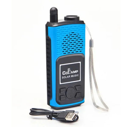 Difuzor Bluetooth Multifuncțional Solar cu Radio FM, Flashlight, USB & TF Card, Wireless - Bleu