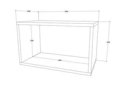 Raft Kos, Negru, 50 x 28 x 30 cm