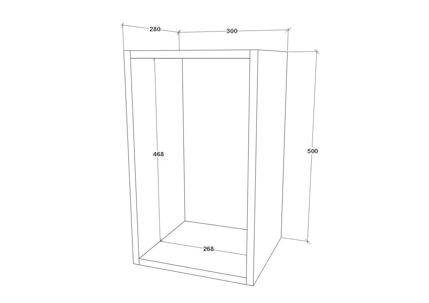 Raft Kos, Negru, 50 x 28 x 30 cm