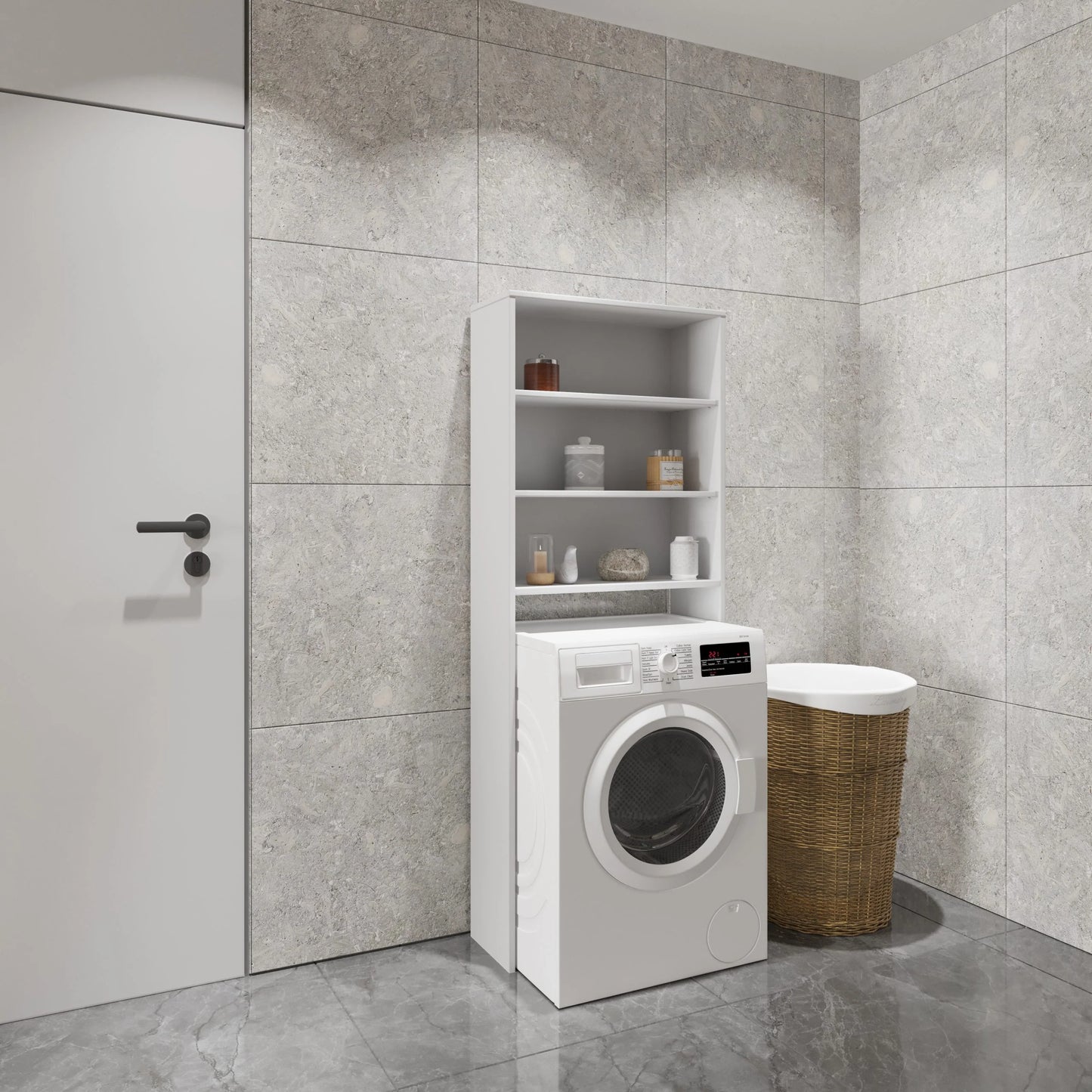 Raft Masina de Spalat haaus Fyn, Alb, 65 x 25 x 170 cm