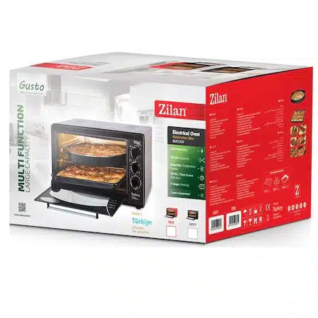Cuptor electric Zilan, capacitate 38 Litri, putere 1500W, timer control 90 min, gratar, tava dreptunghiulara, negru / ZLN 5320_G