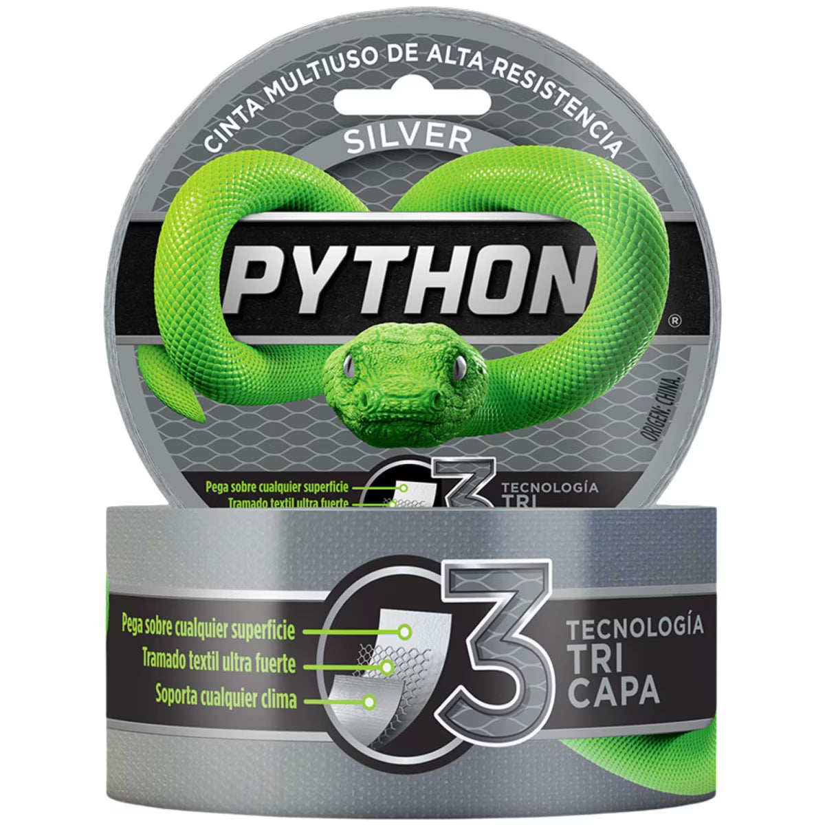 Banda adeziva multiuz Python, 9 m, silver / EXT62440