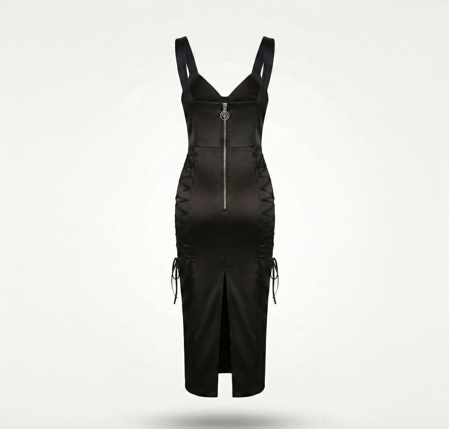 Rochie neagra cu cupe structurate tip corset Amethyst