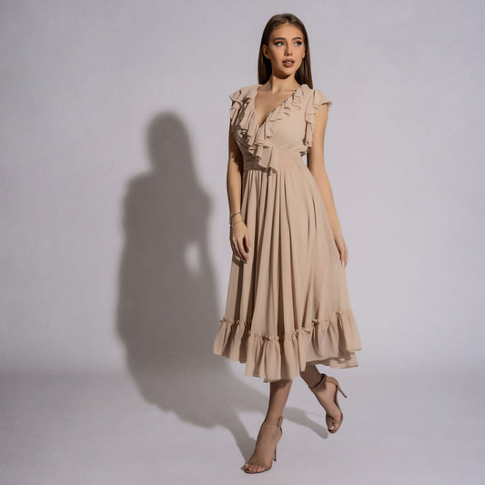 Rochie crem din voal Aria