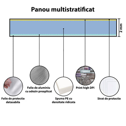 Rola panou decorativ, autoadeziv, Naimeed D5702, termoizolant, 60x300cm, Maro