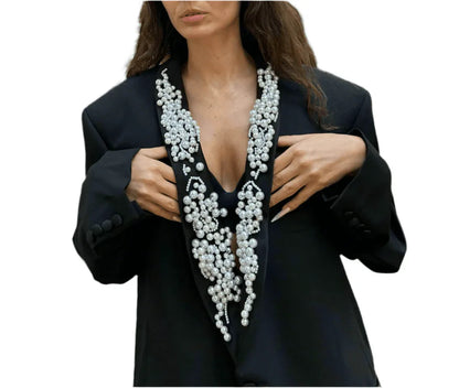 Sacou accesorizat manual cu perle