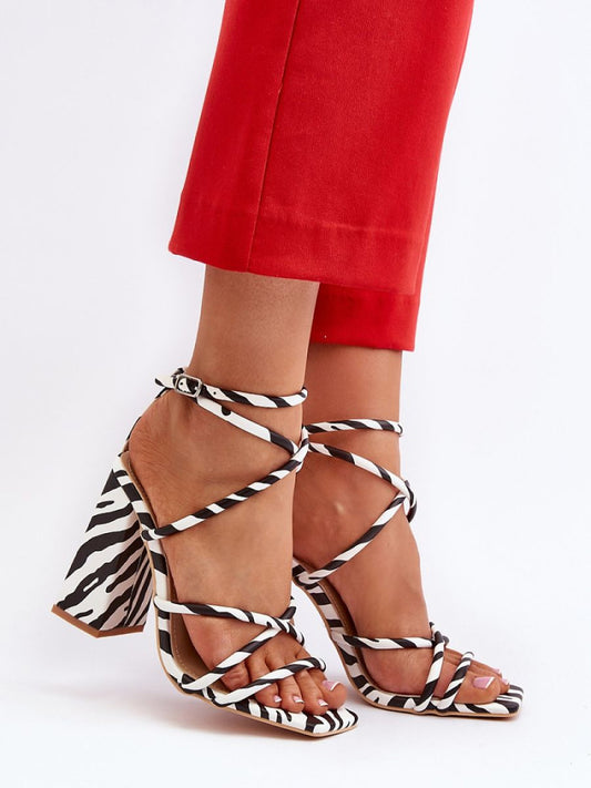 Sandale cu toc Step in style, Model 193939, Alb - material imitație de piele  Footbed imitație de piele  Înălţimea tocului 10.5 cm