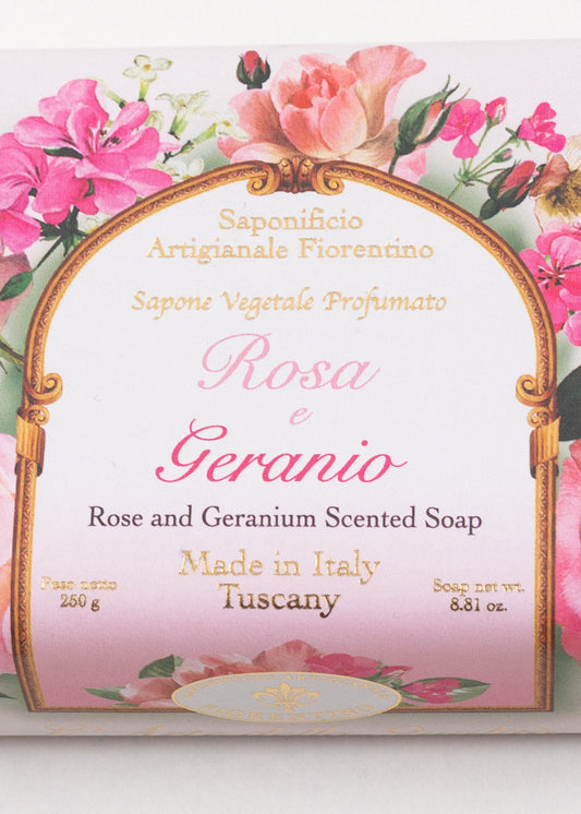 Săpun Natural Fiorentino Trandafir și Gerarium Handmade