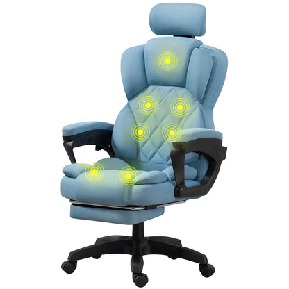 Scaun de Birou cu Masaj TimeBox – Reglabil pe Inaltime, Functie de Masaj cu Vibratii, Spatar Rabatabil 125°, Suport pentru Picioare Retractabil, Tetiera Reglabila, Rotire 360°, Captuseala Densa din Spuma, Design Ergonomic, Turcoaz - 221.ro