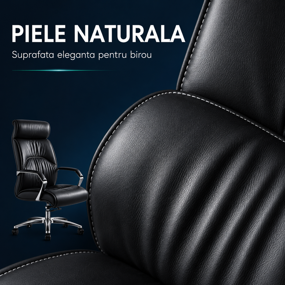 Scaun ergonomic de birou Timebox, 360°, home office sau spatii comerciale, Negru