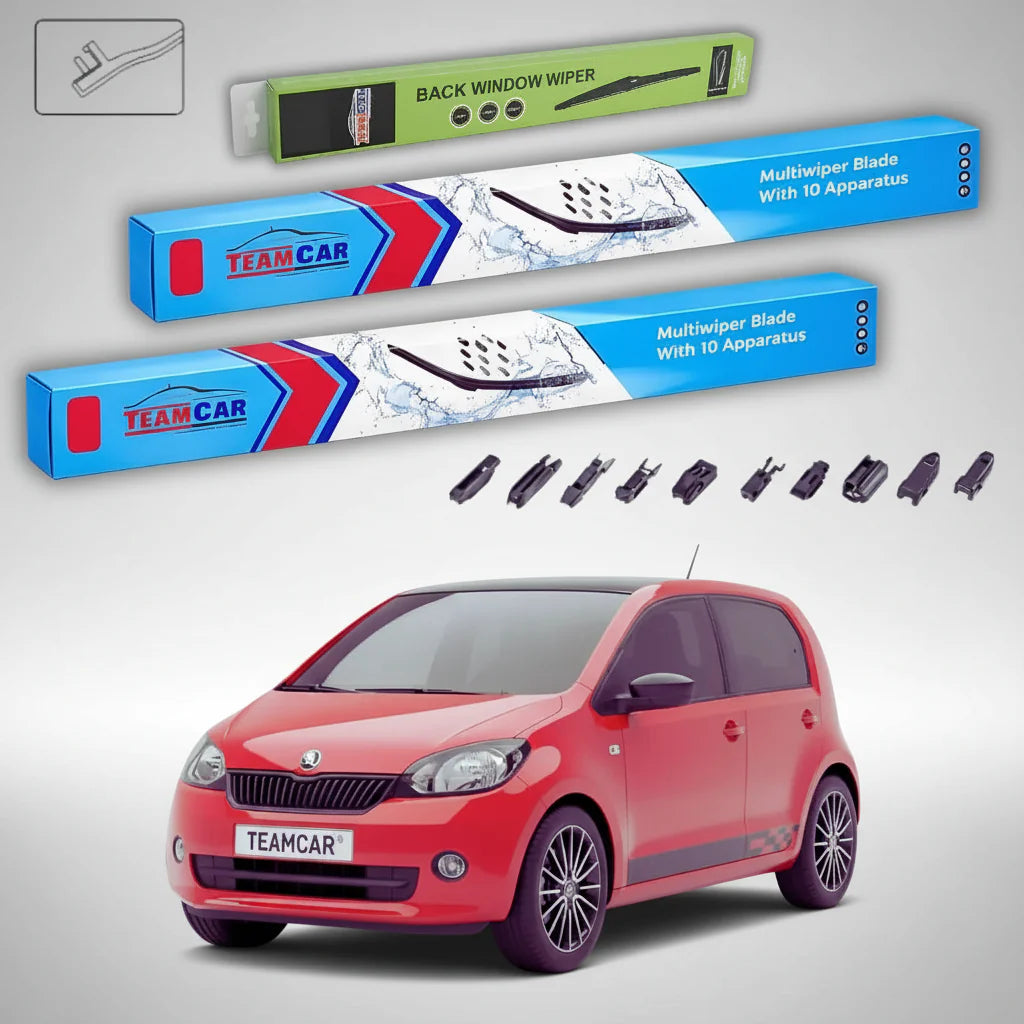 Ștergătoare Skoda Citigo 2012-2020 | Set Față+Spate Flat – TeamCar®