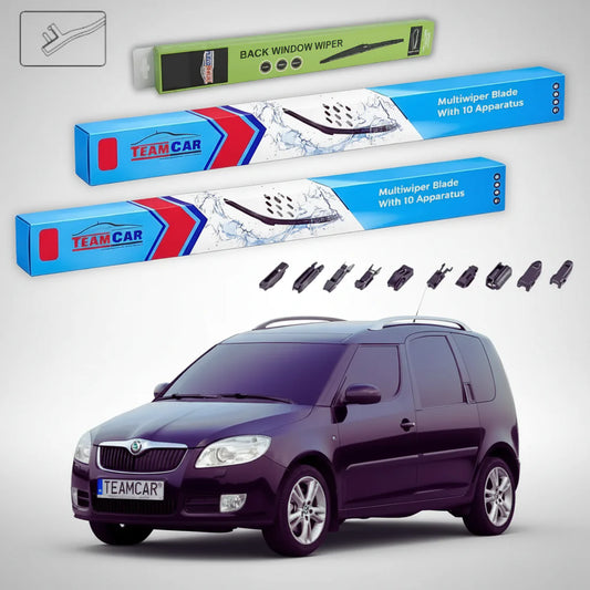 Ștergătoare Skoda Roomster 5J 2006-2013 | Set Față și Spate Flat – TeamCar®