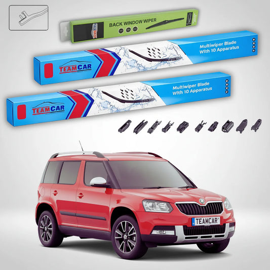 Ștergătoare Skoda Yeti 5L 2009-2017 | Set Față și Spate Flat – TeamCar®