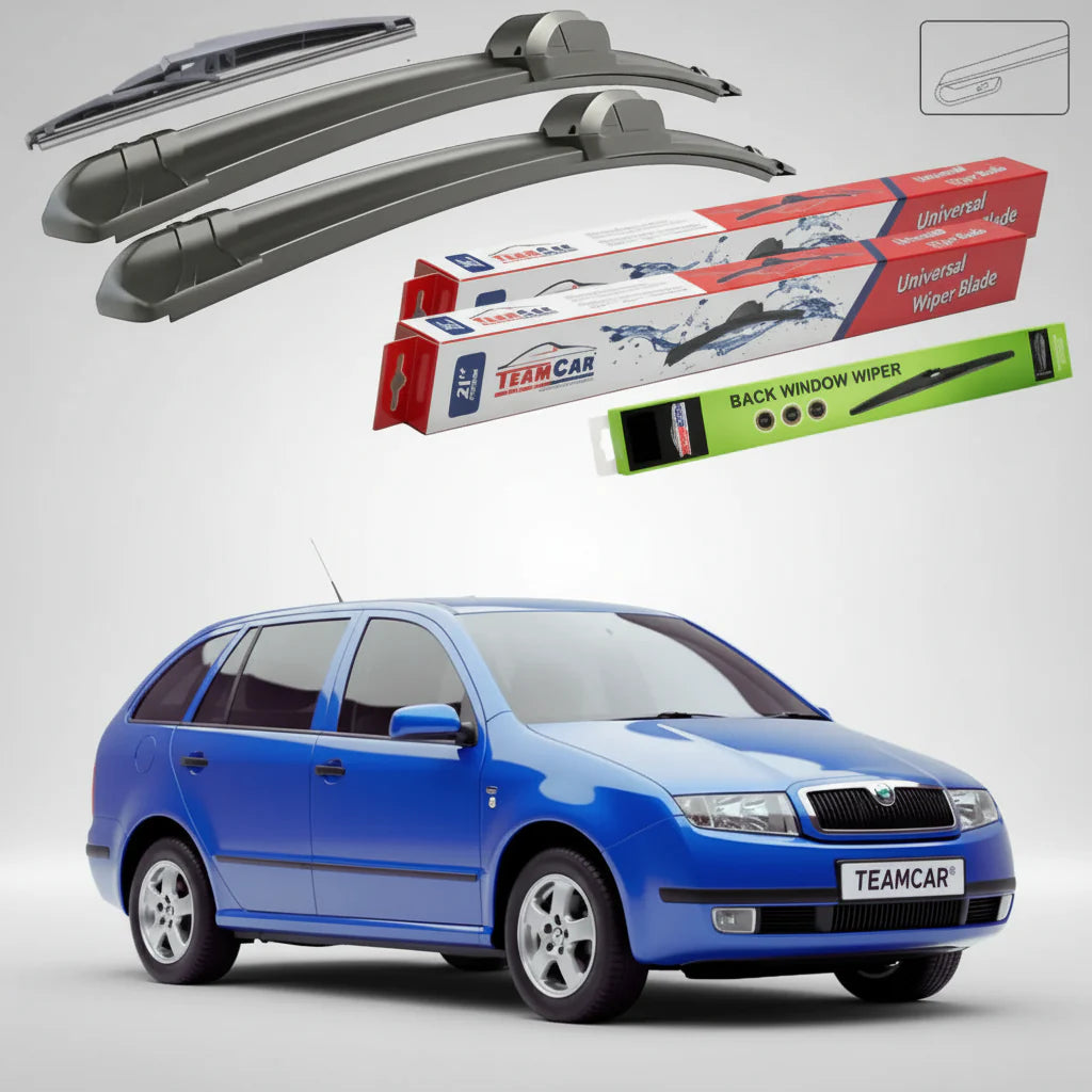Ștergătoare Skoda Fabia I Combi 6Y5 2000-2007 | Set Față și Spate Flat – TeamCar®