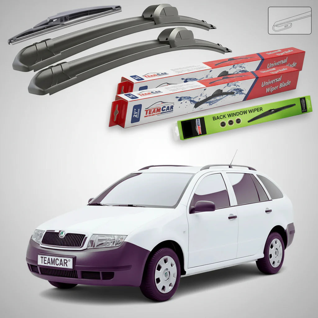 Ștergătoare Skoda Fabia I Praktik 6Y5 2001-2007 | Set Față și Spate Flat – TeamCar®