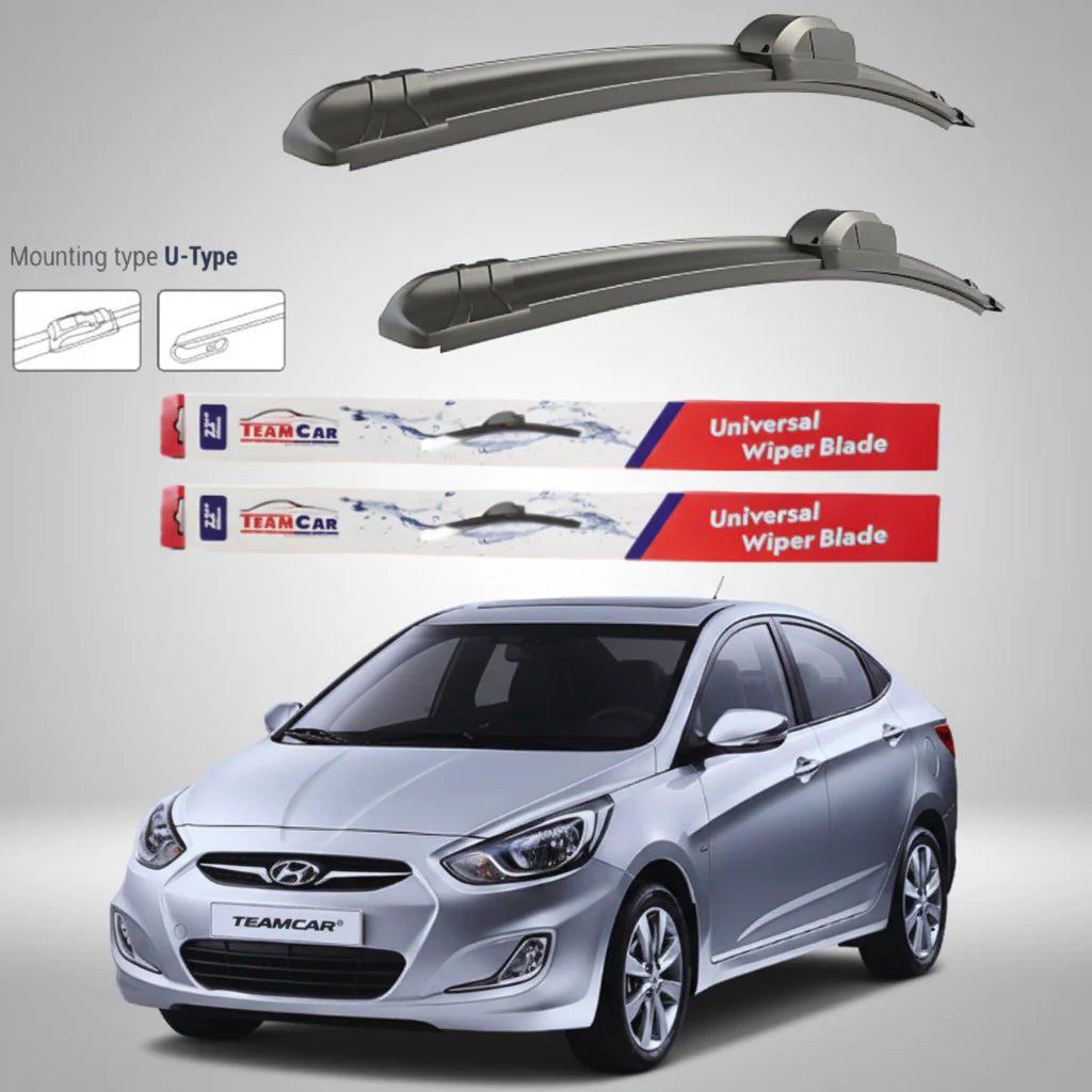 Ștergătoare Hyundai Accent Sedan (2010–2014) Flat | Set față – TeamCar®