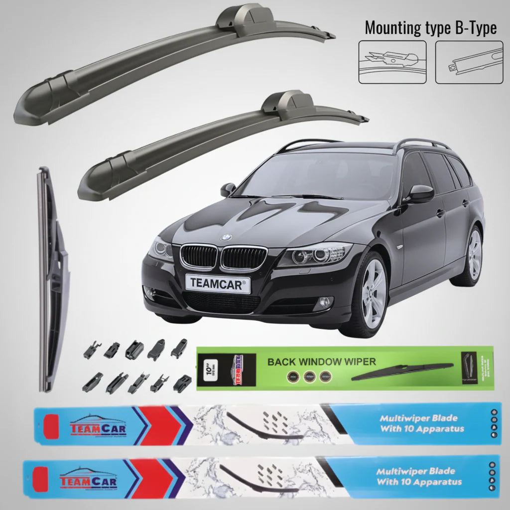 Ștergătoare BMW Seria 3 E91 Facelift (2008–2012) Flat | Set Complet – TeamCar®