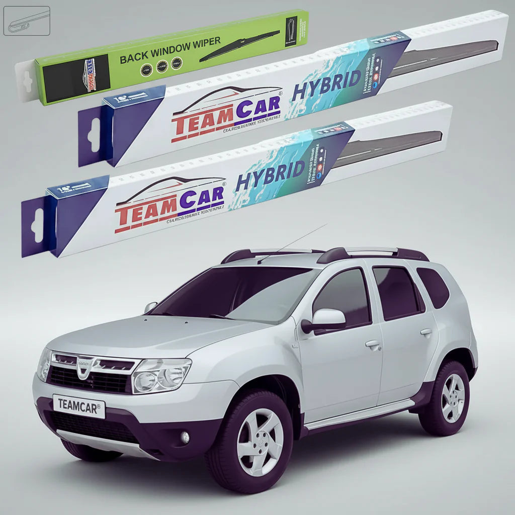 Ștergătoare Dacia Duster I (2010–2014) Hibrid | Set Față Spate 4x4 – TeamCar®