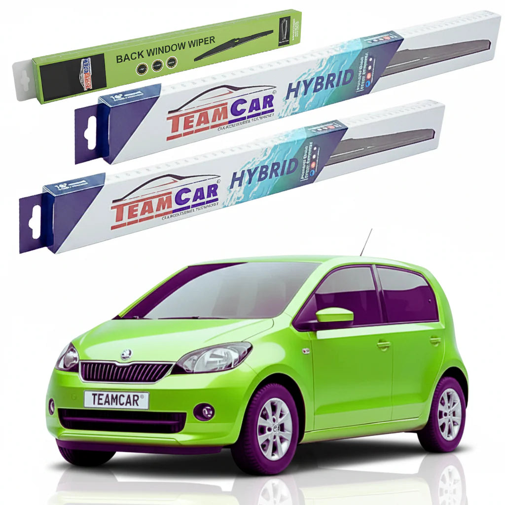 Ștergătoare Skoda Citigo 2011-2012 | Set Față și Spate Hibrid – TeamCar®
