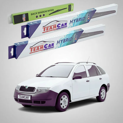 Ștergătoare Skoda Fabia I Praktik 6Y5 2001-2007 | Set Față+Spate Hibrid – TeamCar®