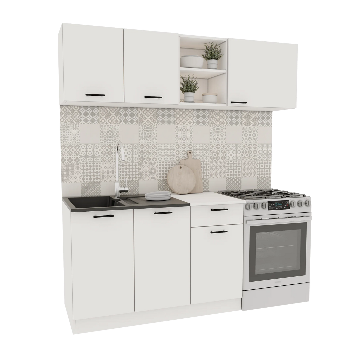 Set Bucatarie haaus Kara, Alb, L 180 cm