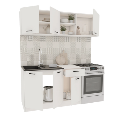 Set Bucatarie haaus Kara, Alb, L 180 cm