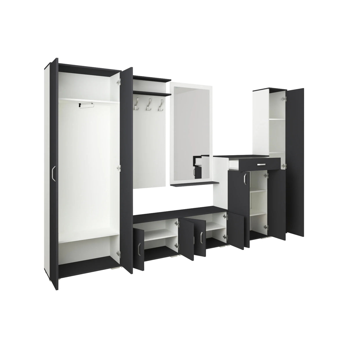 Set Hol haaus Como V1, Antracit/Alb, L 300 cm
