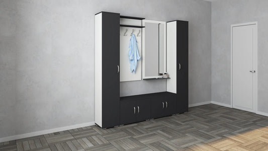 Set Hol haaus Como V3, Antracit/Alb, L 200 cm