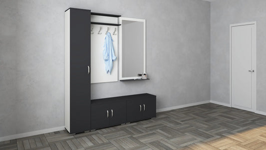 Set Hol haaus Como V7, Antracit/Alb, L 165 cm