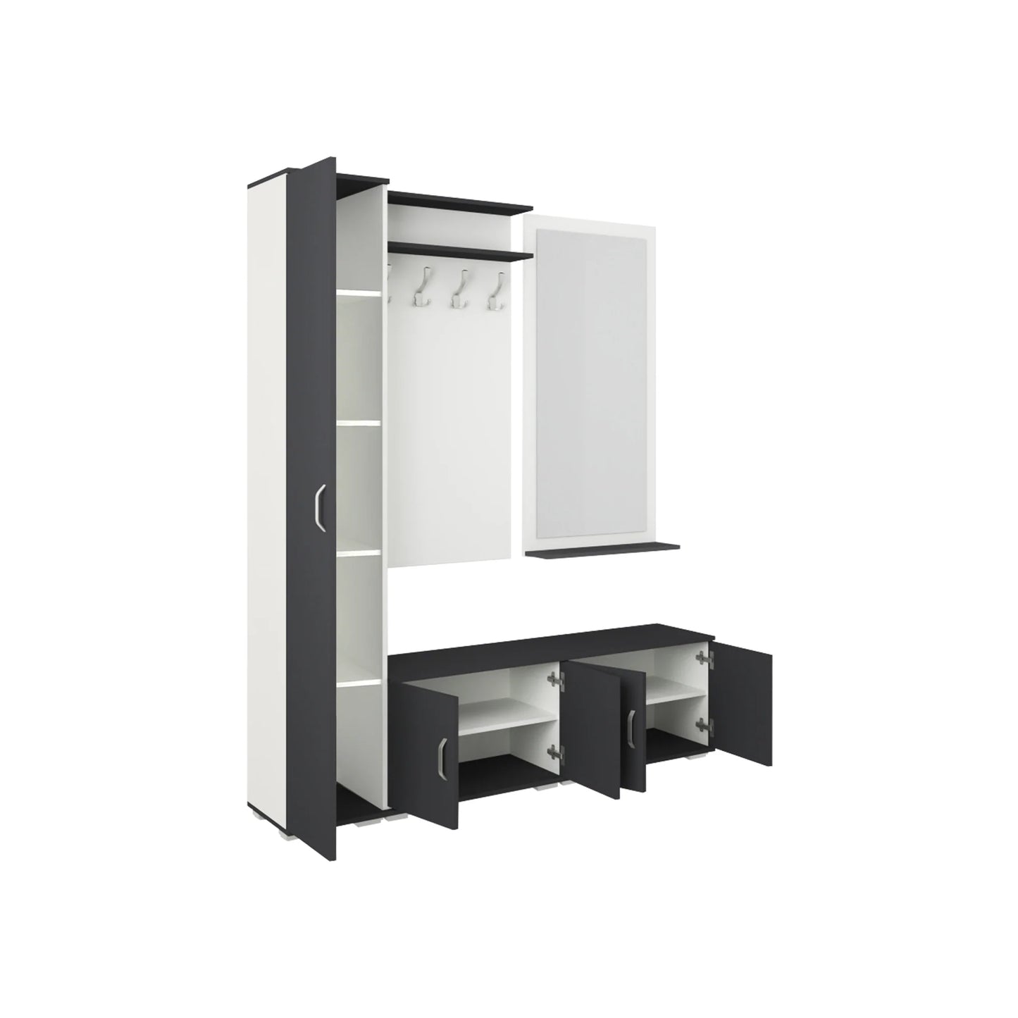 Set Hol haaus Como V7, Antracit/Alb, L 165 cm