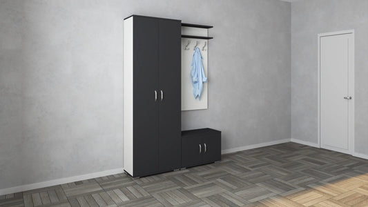 Set Hol haaus Como V8, Antracit/Alb, L 132 cm