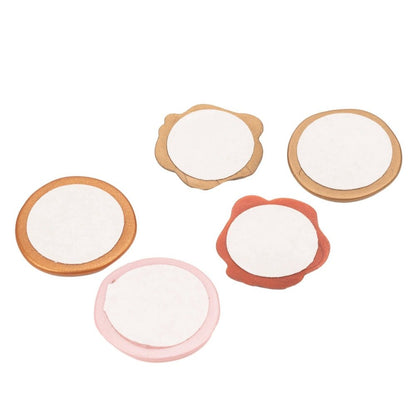 Sigiliu ceară 3cm cu adeziv - model inimă maro (set 50 buc)