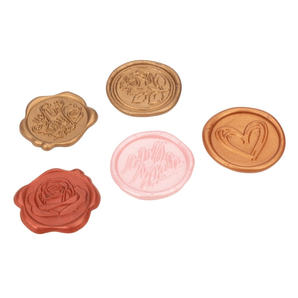 Sigiliu ceară 3cm cu adeziv - model Thank You auriu (set 50 buc)