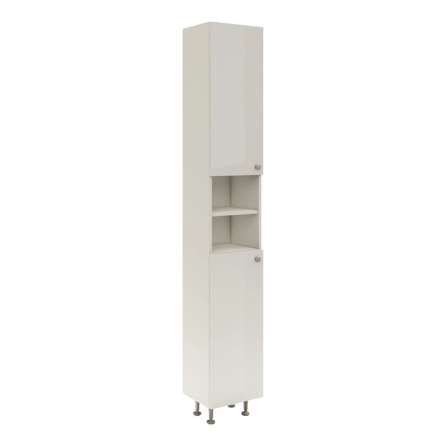 Soldat Baie haaus Zaria, 2 Usi, Alb lucios/Alb, MDF, L 30 x l 27 x H 190 cm