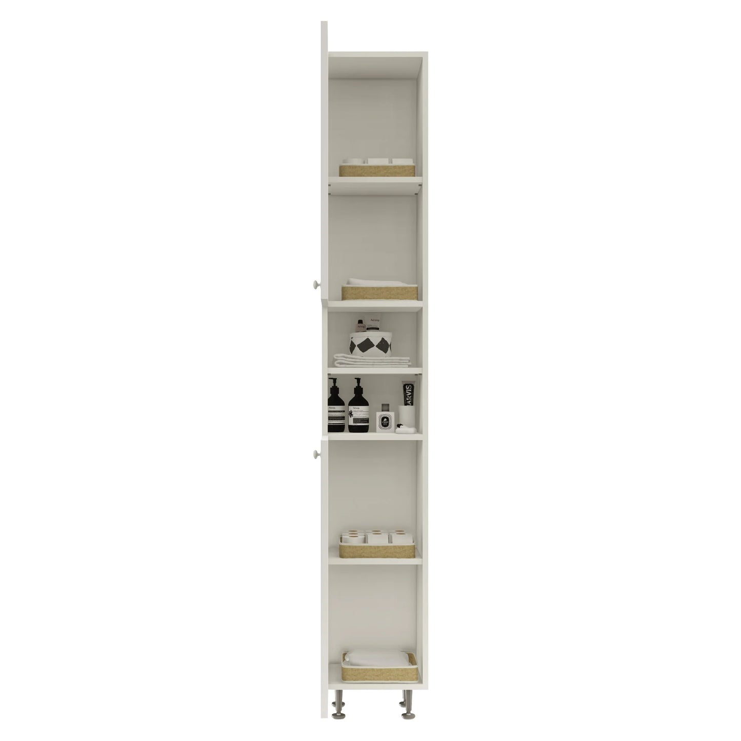 Soldat Baie haaus Zaria, 2 Usi, Alb lucios/Alb, MDF, L 30 x l 27 x H 190 cm