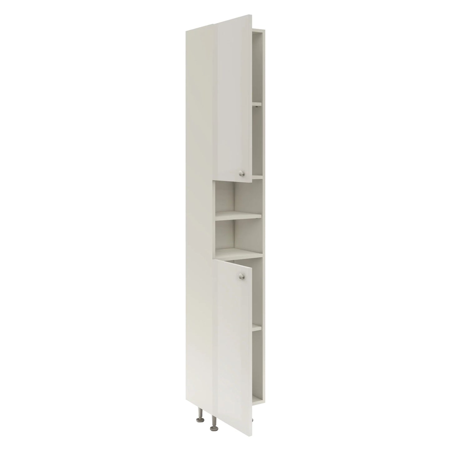 Soldat Baie haaus Zaria, 2 Usi, Alb lucios/Alb, MDF, L 30 x l 27 x H 190 cm
