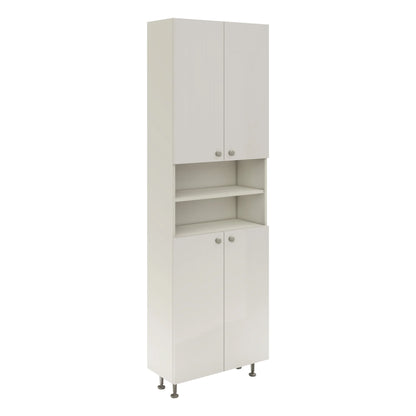 Soldat Baie haaus Zaria, 4 Usi, Alb lucios/Alb, MDF, L 60 x l 27 x H 190 cm